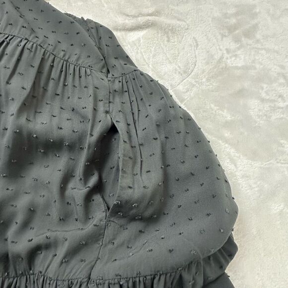 Old Navy Women's L Swiss Dot Sleeveless Swing Dress Gray Tiered With Pockets - Picture 5 of 11